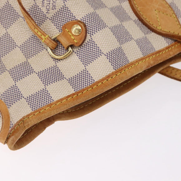 LOUIS VUITTON Damier Azur Neverfull MM Tote Bag N41605 LV Auth 207695