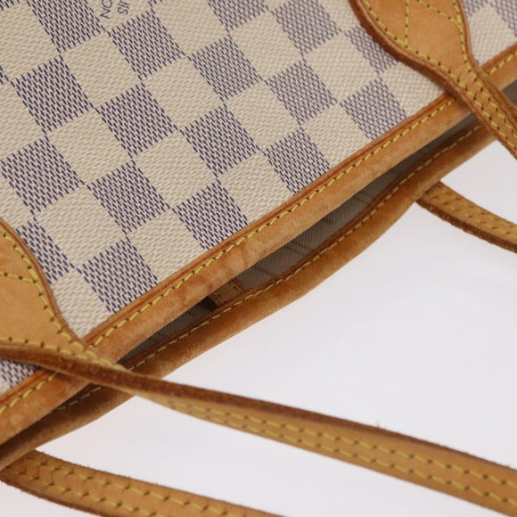 LOUIS VUITTON Damier Azur Neverfull MM Tote Bag N41605 LV Auth 207695