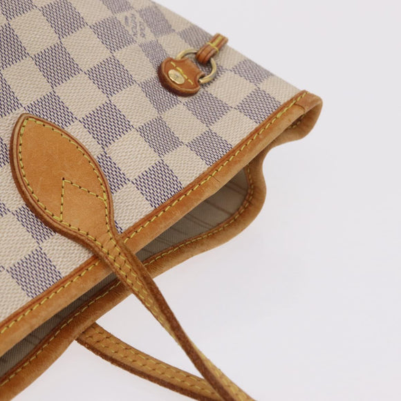 LOUIS VUITTON Damier Azur Neverfull MM Tote Bag N41605 LV Auth 207695