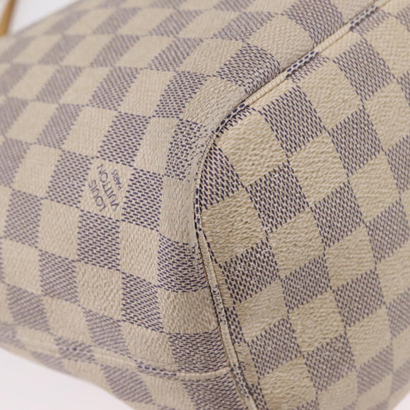 LOUIS VUITTON Damier Azur Neverfull MM Tote Bag N41605 LV Auth 207695