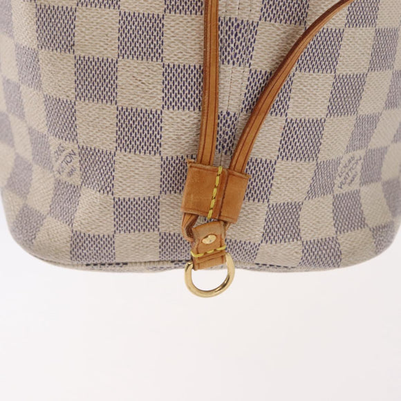 LOUIS VUITTON Damier Azur Neverfull MM Tote Bag N41605 LV Auth 207695