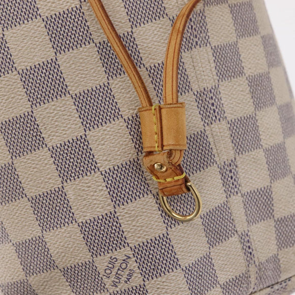 LOUIS VUITTON Damier Azur Neverfull MM Tote Bag N41605 LV Auth 207695