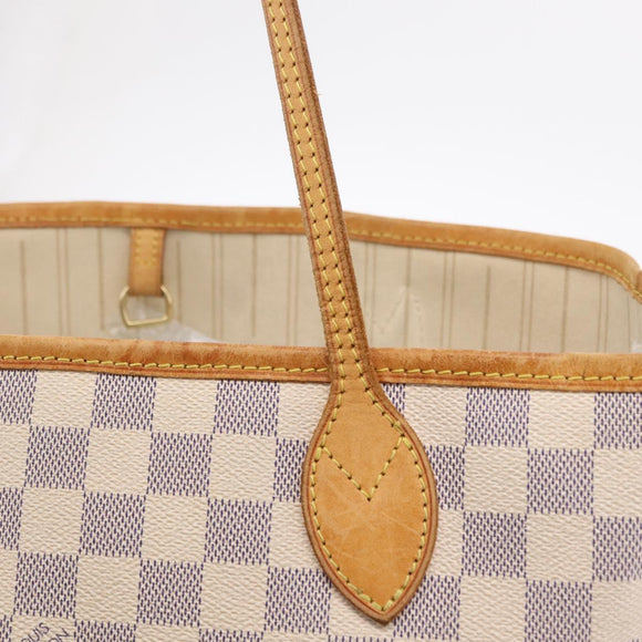 LOUIS VUITTON Damier Azur Neverfull MM Tote Bag N41605 LV Auth 207695