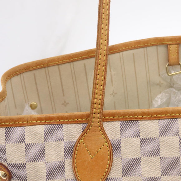 LOUIS VUITTON Damier Azur Neverfull MM Tote Bag N41605 LV Auth 207695