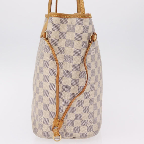 LOUIS VUITTON Damier Azur Neverfull MM Tote Bag N41605 LV Auth 207695