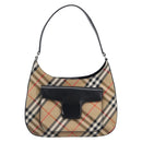 Burberrys Nova Check Shoulder Bag Canvas Beige Silver Auth 207696A-2