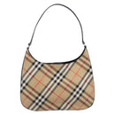 Burberrys Nova Check Shoulder Bag Canvas Beige Silver Auth 207696A-3