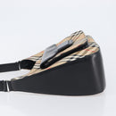 Burberrys Nova Check Shoulder Bag Canvas Beige Silver Auth 207696A-5
