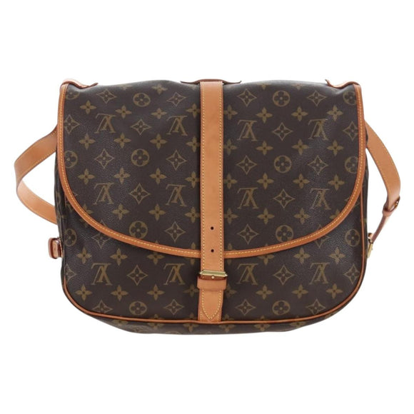LOUIS VUITTON Monogram Saumur 35 Shoulder Bag M42254 LV Auth 207698V