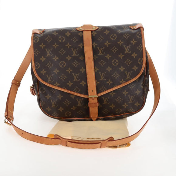 LOUIS VUITTON Monogram Saumur 35 Shoulder Bag M42254 LV Auth 207698V