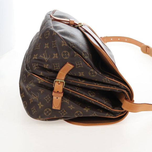 LOUIS VUITTON Monogram Saumur 35 Shoulder Bag M42254 LV Auth 207698V
