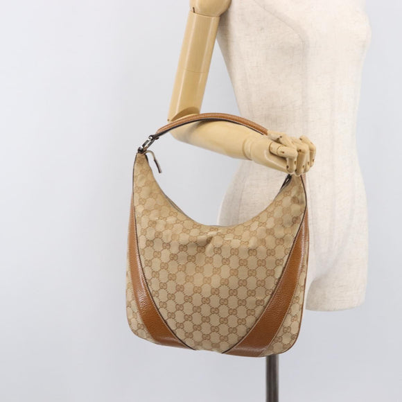 LOUIS VUITTON GG Canvas Shoulder Bag Beige Silver 124357 LV Auth 207700A