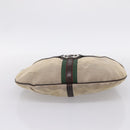 GUCCI Interlocking G Shoulder Bag Canvas Beige Silver 114871 Auth 207703-10