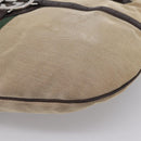 GUCCI Interlocking G Shoulder Bag Canvas Beige Silver 114871 Auth 207703-11