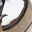 GUCCI Interlocking G Shoulder Bag Canvas Beige Silver 114871 Auth 207703-6