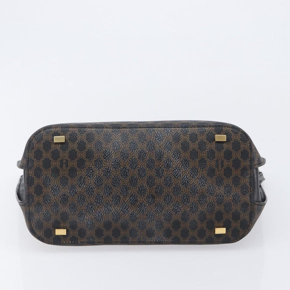 CELINE Macadam Hand Bag PVC Black Gold Tone Auth 207706