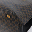 CELINE Macadam Hand Bag PVC Black Gold Tone Auth 207706-15