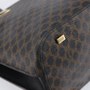 CELINE Macadam Hand Bag PVC Black Gold Tone Auth 207706-16
