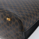 CELINE Macadam Hand Bag PVC Black Gold Tone Auth 207706-17