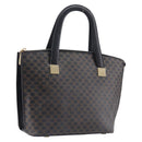 CELINE Macadam Hand Bag PVC Black Gold Tone Auth 207706-1