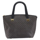 CELINE Macadam Hand Bag PVC Black Gold Tone Auth 207706-13