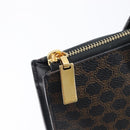 CELINE Macadam Hand Bag PVC Black Gold Tone Auth 207706-22