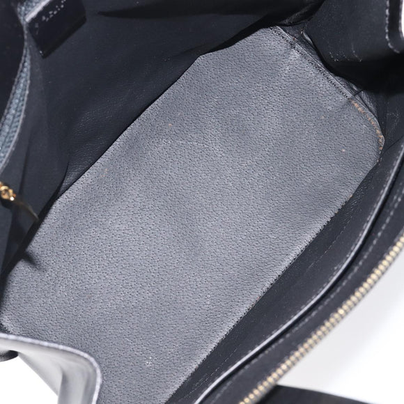 CELINE Macadam Hand Bag PVC Black Gold Tone Auth 207706