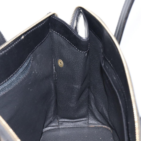 CELINE Macadam Hand Bag PVC Black Gold Tone Auth 207706