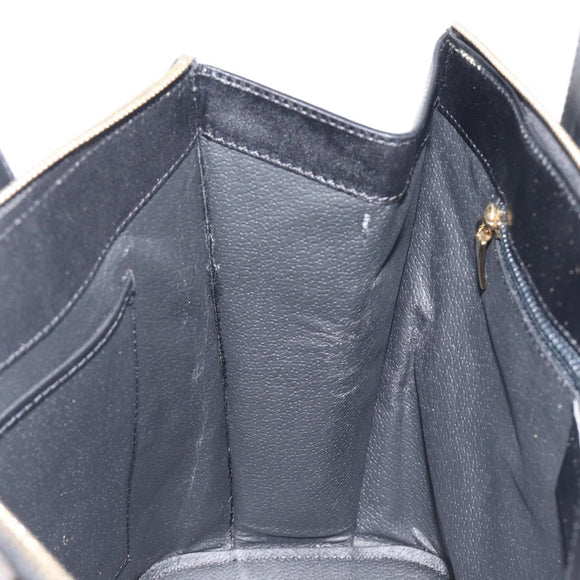 CELINE Macadam Hand Bag PVC Black Gold Tone Auth 207706