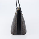 CELINE Macadam Hand Bag PVC Black Gold Tone Auth 207706-3