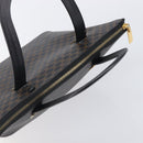 CELINE Macadam Hand Bag PVC Black Gold Tone Auth 207706-6