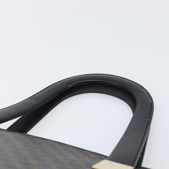 CELINE Macadam Hand Bag PVC Black Gold Tone Auth 207706