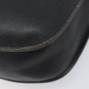 HERMES Evelyn PM Shoulder Bag Leather Black Silver Auth 207708-13