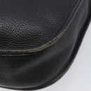 HERMES Evelyn PM Shoulder Bag Leather Black Silver Auth 207708-15