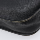 HERMES Evelyn PM Shoulder Bag Leather Black Silver Auth 207708-16