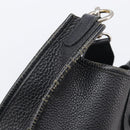 HERMES Evelyn PM Shoulder Bag Leather Black Silver Auth 207708-17