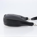 HERMES Evelyn PM Shoulder Bag Leather Black Silver Auth 207708-4