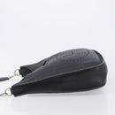 HERMES Evelyn PM Shoulder Bag Leather Black Silver Auth 207708-5