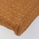Christian Dior Canage Clutch Bag Nylon Brown Gold Tone Auth 207710-10