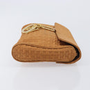 Christian Dior Canage Clutch Bag Nylon Brown Gold Tone Auth 207710-4