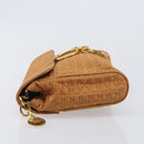 Christian Dior Canage Clutch Bag Nylon Brown Gold Tone Auth 207710-5