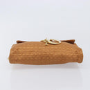 Christian Dior Canage Clutch Bag Nylon Brown Gold Tone Auth 207710-7