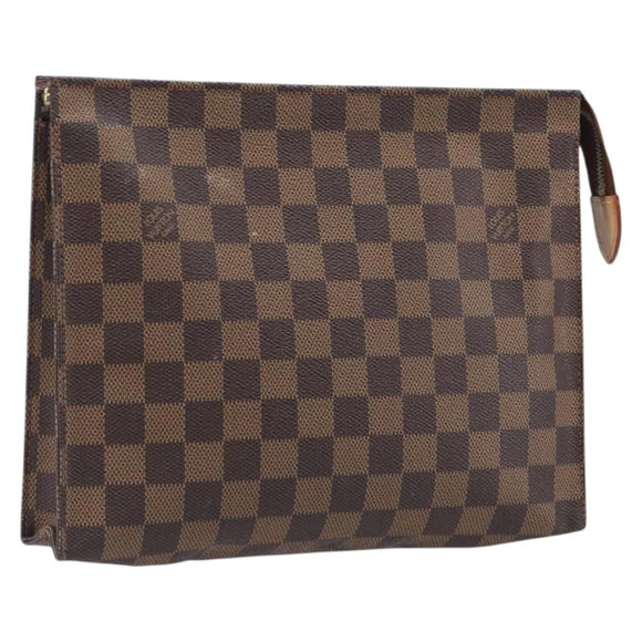 LOUIS VUITTON Damier Ebene Poche Toilette 26 Pouch N47543 LV Auth 207711
