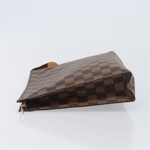 LOUIS VUITTON Damier Ebene Poche Toilette 26 Pouch N47543 LV Auth 207711