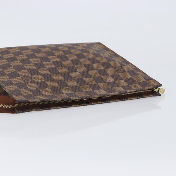 LOUIS VUITTON Damier Ebene Poche Toilette 26 Pouch N47543 LV Auth 207711
