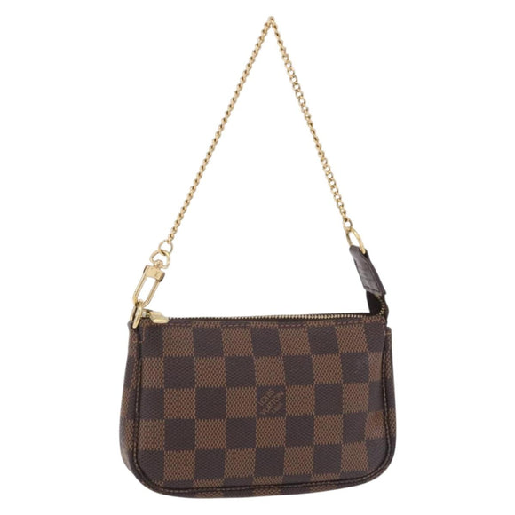 LOUIS VUITTON Damier Ebene Mini Pochette Accessoires Pouch N58009 Auth 207712V