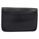 Coach Clutch Bag Leather Black Gold Tone Auth 207714-2
