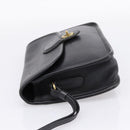 Coach Clutch Bag Leather Black Gold Tone Auth 207714-3