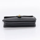 Coach Clutch Bag Leather Black Gold Tone Auth 207714-6