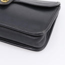 Coach Clutch Bag Leather Black Gold Tone Auth 207714-7